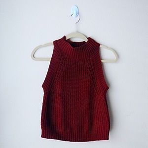 Foreign Exchange Ruby Red Knit Top | Vest